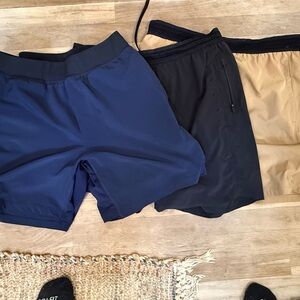 Ten Thousand Athletic Shorts Blue and Black Lightweight Performance